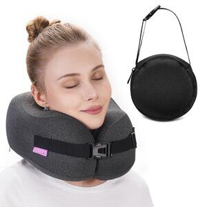 NEW Travel Pillow Vac Compressed Memory Foam Neck Pillow